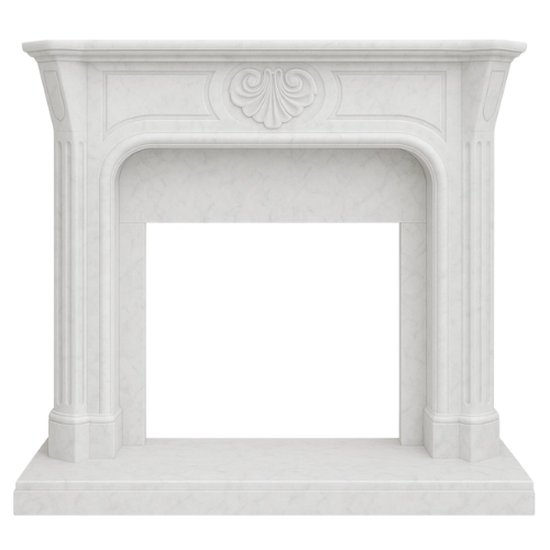 Custom #17 Fireplace White Marble