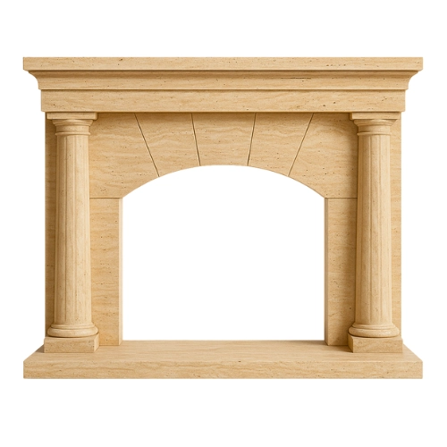 Custom #03 Fireplace-Veracruz Travertine