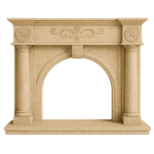 Custom #32 Fireplace-Veracruz Travertine