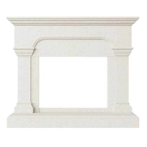 Custom #35 Fireplace-White Limestone