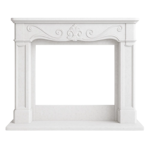 Custom #44 Fireplace-White Marble
