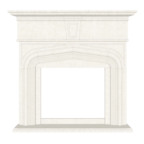 Custom #52 Fireplace-White Limestone