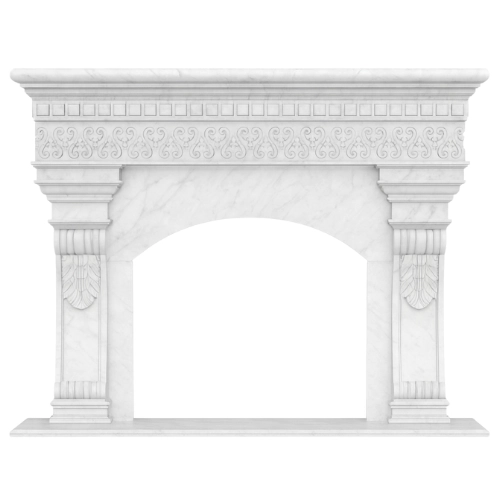 Custom #54 Fireplace-White Marble