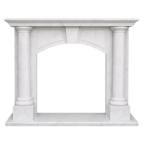 Custom #60 Fireplace-White Marble