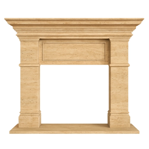 Custom #62 Fireplace-Veracruz Travertine