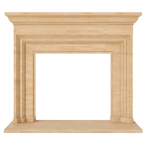 Custom #67 Fireplace-Veracruz Travertine Limestone