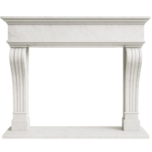 Custom #73 Fireplace-White Marble