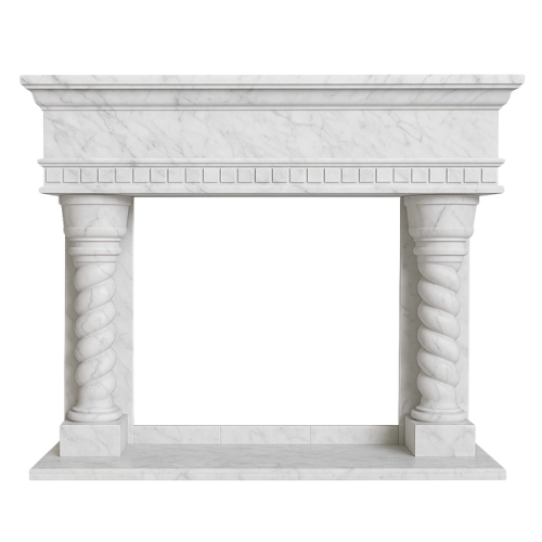 Custom #92 Fireplace-White Marble