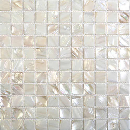 Shell White Square Oyster Shell Tile