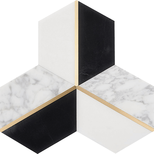 Carraway Nero Blanco Marble Tile