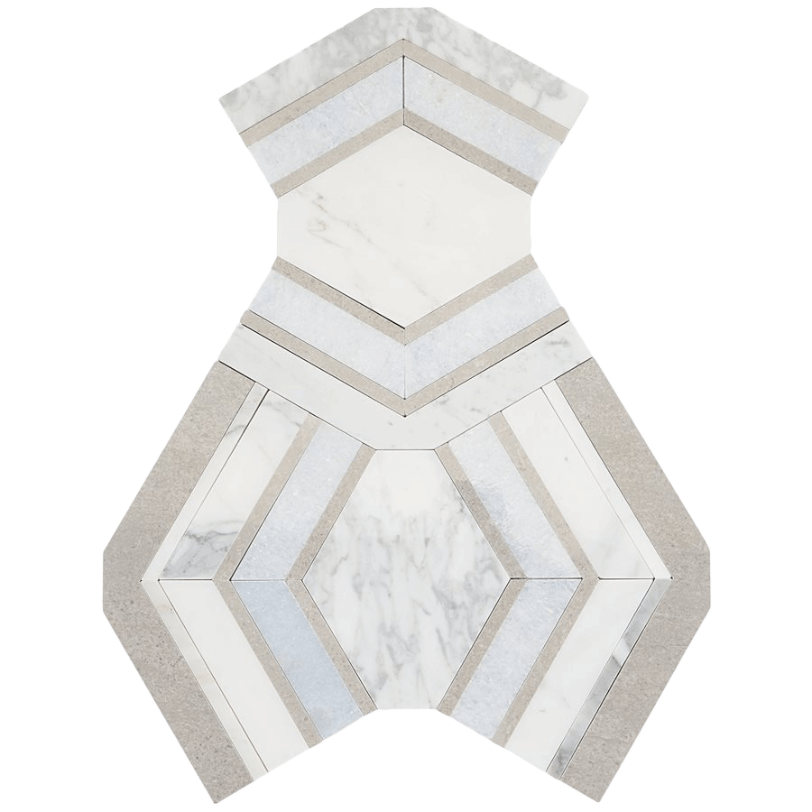 Encore Dolce- Blue Celest, Lady Gray and Calacatta Marble Tile