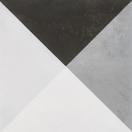 GeoPrism Cement Deco Gray by Elizabeth Sutton 8x8 Matte Porcelain Tile