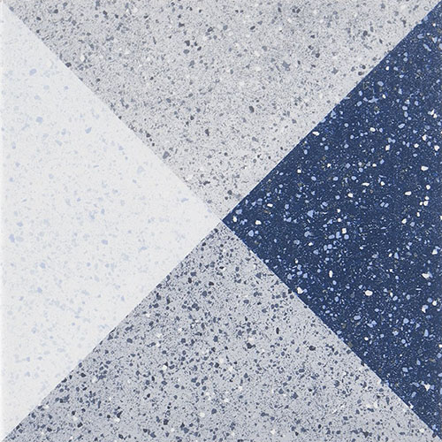 GeoPrism Terrazzo Deco Navy by Elizabeth Sutton 8x8 Matte Porcelain Tile