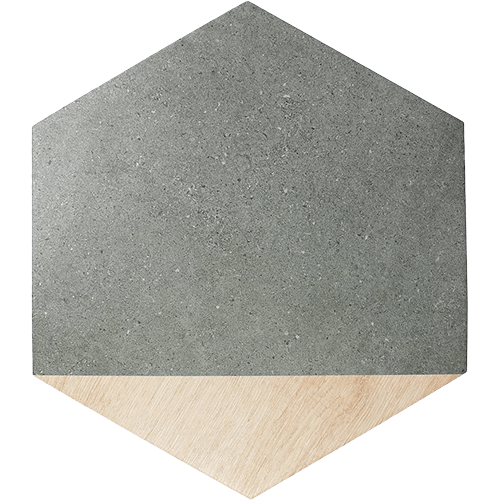 Piaka Wood Graphite 12.5" Hex Porcelain Tile