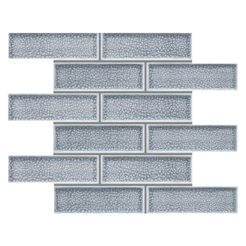 Venetian Glass Interlock Porcelain & Glass Interlock Sheet tile in Blue Canal colorway