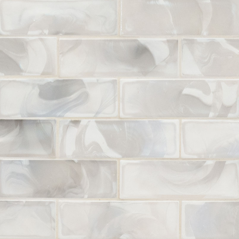 Glass Mosaic sheet tile in Pearla Subway