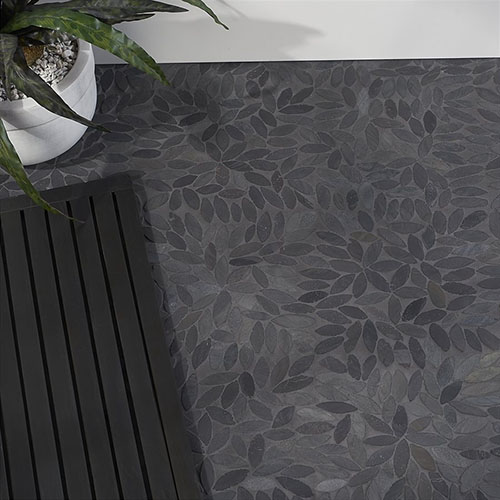 Pebblestone Flower Alor Black Natural Stone