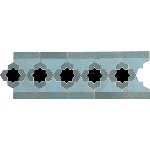 Zellige Border Bahia Clear Sky Moroccan Tile