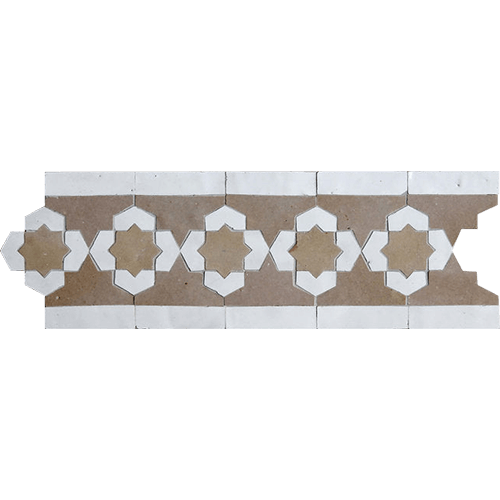 Zellige Border Bahia Tan Moroccan Tile