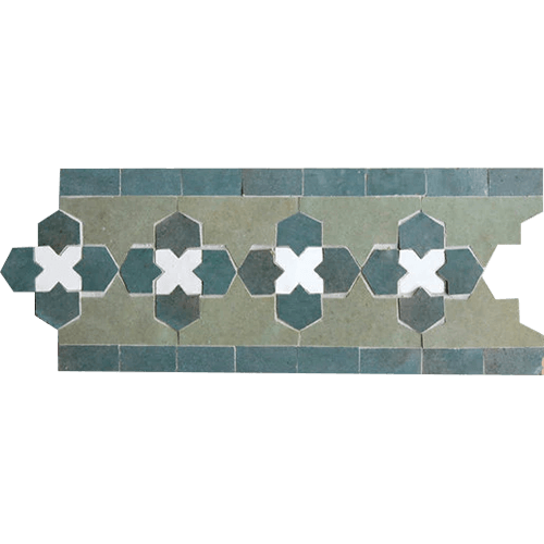Zellige Border Medina Aqua Moroccan Trim