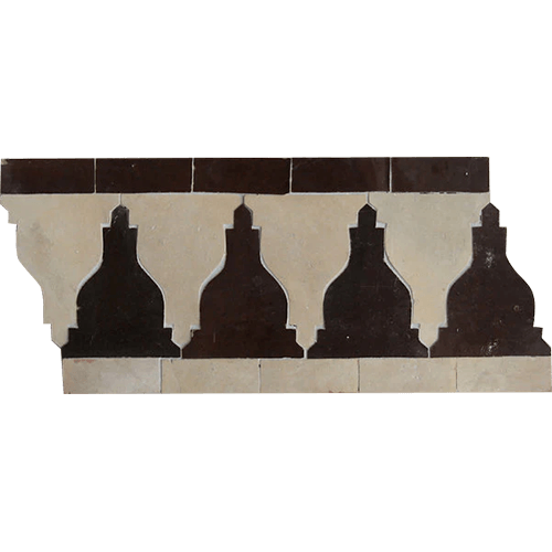 Zellige Border Ouzoud Chocolate Moroccan Tile