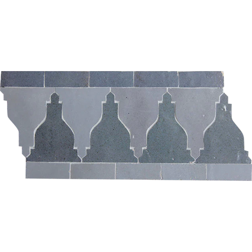 Zellige Border Ouzoud Grey Moroccan Tile