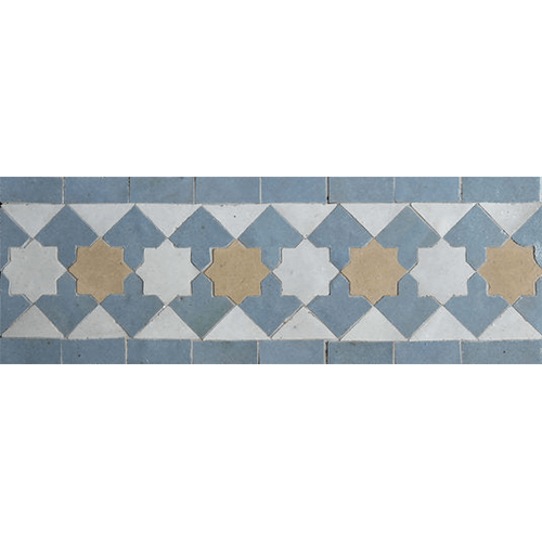 Zellige Border Todra Blue Grass Moroccan Tile