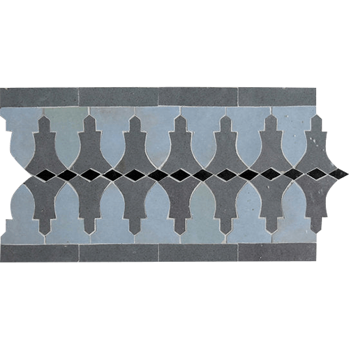 Zellige Border Volubillis Grey Moroccan Tile
