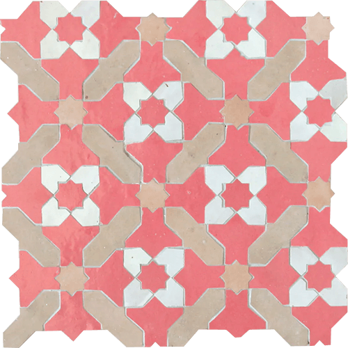 Zellige Mosaic Beni Asnar Pink Moroccan Tile