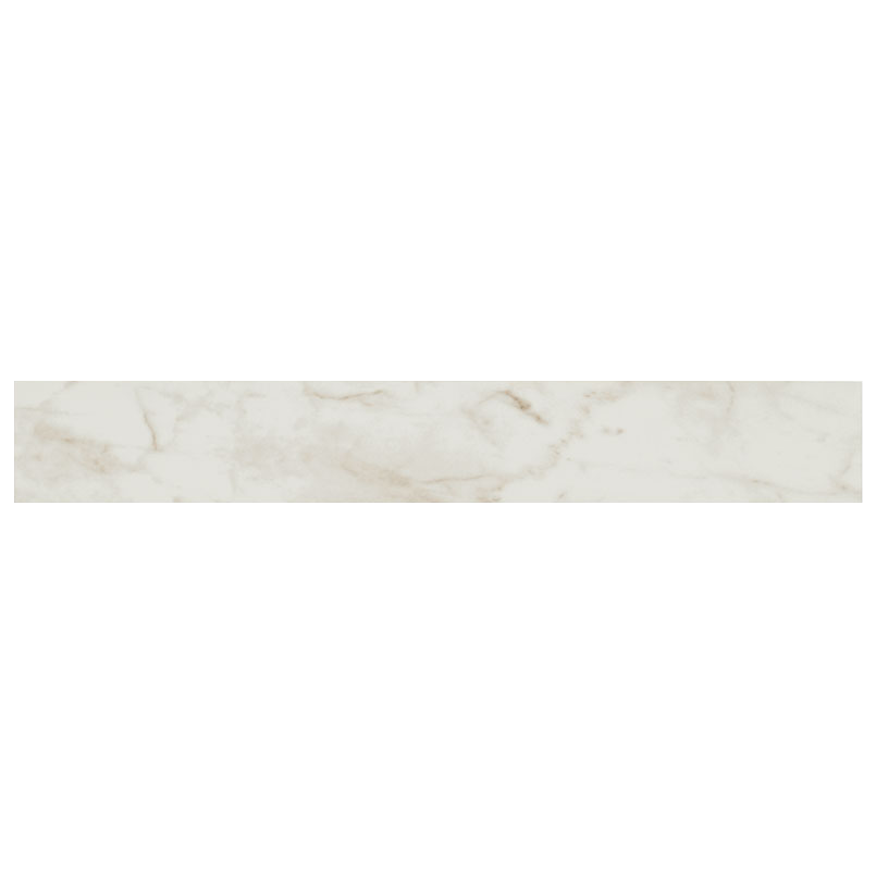 Porcelain tile trim in Kaya Carrara Bianco 3x24 Matte