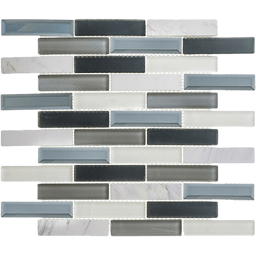 Beveled Castle Azure Gardens Porcelain Tile