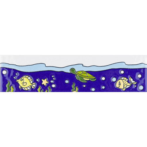 Captain Fishie 2"x7-7/8" Ceramic Wall Trim