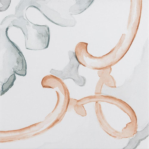 Saint Germain Chaud Deco Jules 5-3/4"x5-3/4" Porc F/W Tile
