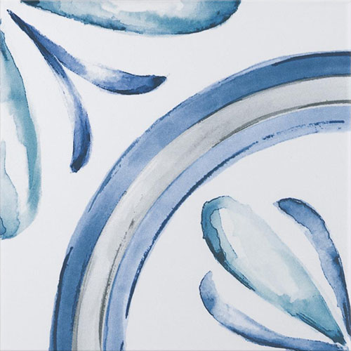 Saint Germain Gele Deco Rivette 5-3/4"x5-3/4" Porc F/W Tile