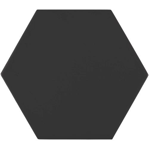 Block Negro Hexagon Matte 5" x 6"