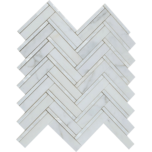 Diana Herringbone White 11" x 11.75" Mosaic Tile