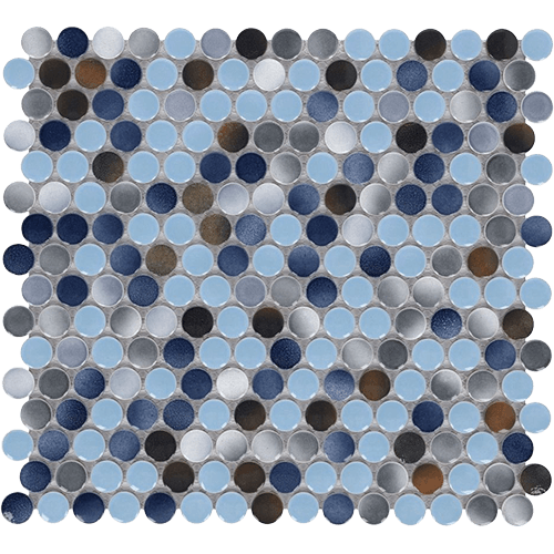 Penny Round Beach 11.5" x 12.25" Mosaic Tile