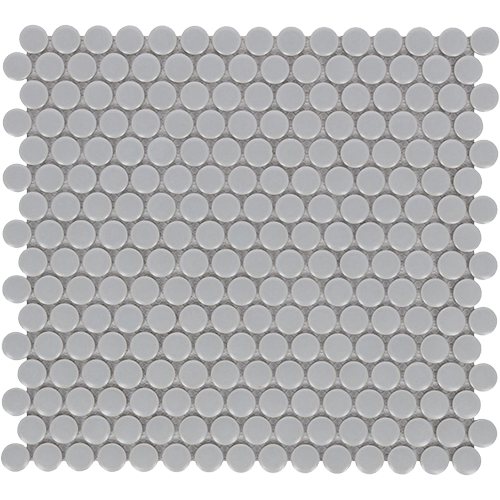 Penny Round City Grey Matte 11.5" x 12.25" Mosaic Tile