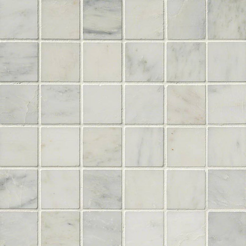 Marble Mosaic tile in Arabescato Carrara 2x2 Mosaic