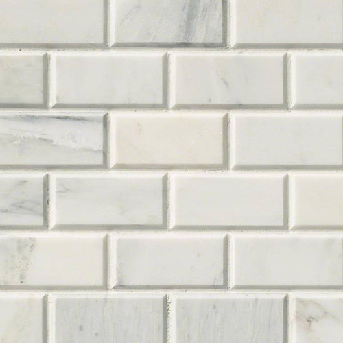Marble Mosaic tile in Arabescato Carrara 2x4 Mosaic