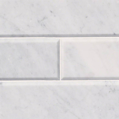 Marble tile in Arabescato Carrara 4x12 Honed and Beveled