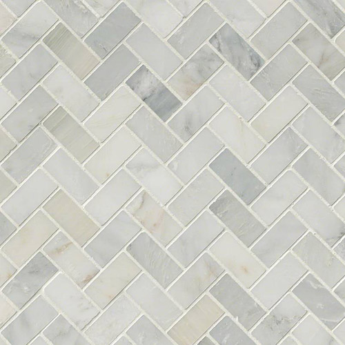 Arabescato Carrara Herringbone Mosaic