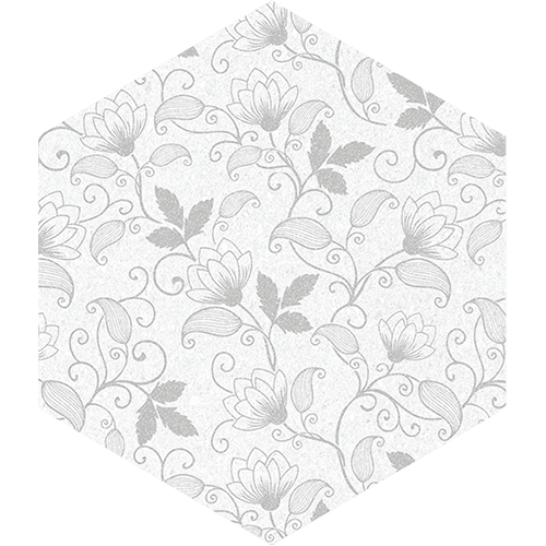 Bauhaus Floral Hexagon 9" x 10" Porcelain Tile