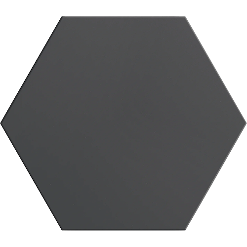 Heksa Hexagon 8" x 9" Black Porcelain Tile