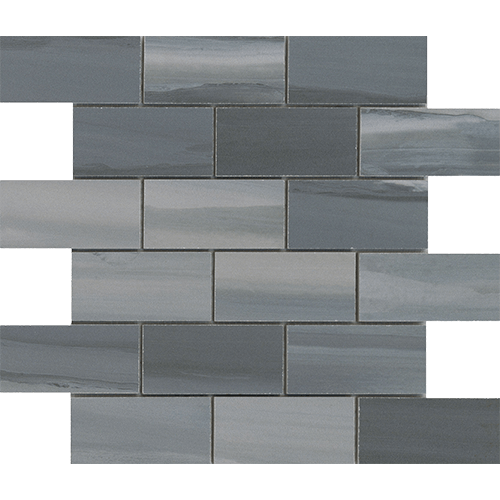 Nova 2" x 4" Mosaic 12" x 12" Blue Porcelain Tile