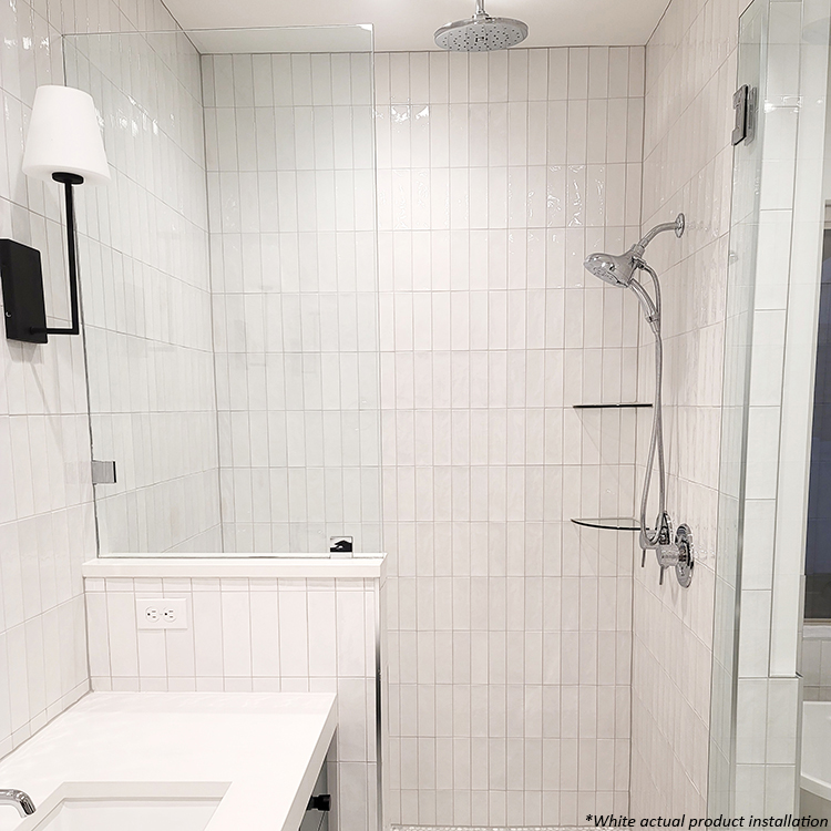 Country Tile Rectangle 2.5"X8" in White actual product photo