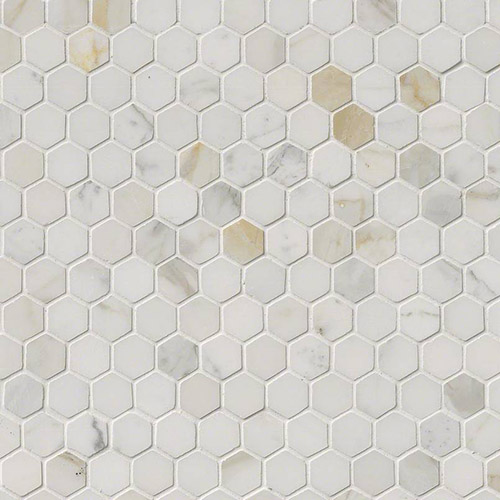Calacatta Gold 1" Hexagon Mosaic