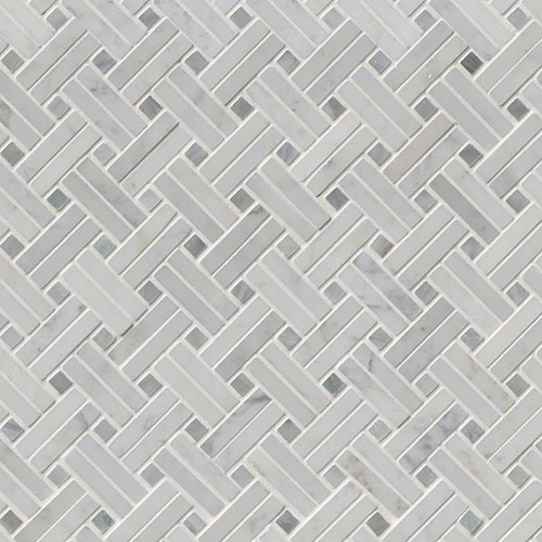 Carrara White Basketweave Honed