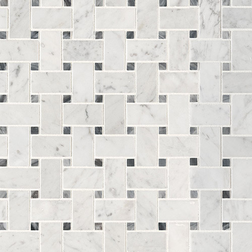 Carrara White Basketweave Honed
