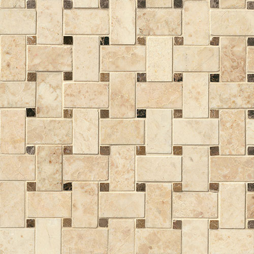 Crema Cappuccino Basketweave Mosaic